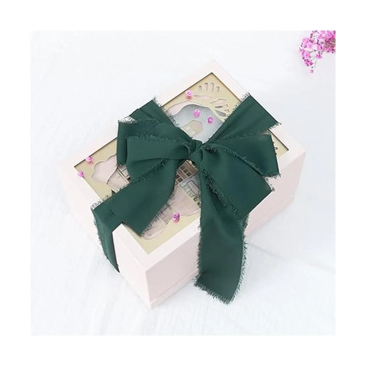 4 rollos de cinta de seda de gasa hecha a mano con flecos_7