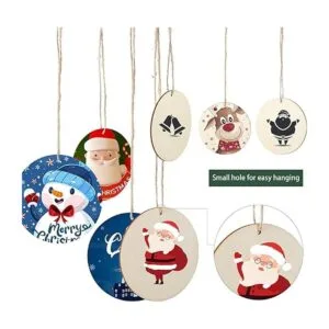 Discos redondos de madera con agujeros 40 piezas de_4