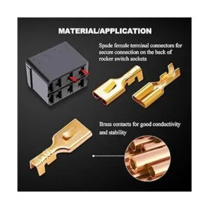Twidec 100 conectores hembra de 0.307 in de pala rápida_6