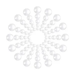 Cabujón de cristal redondo transparente con parte trasera_1
