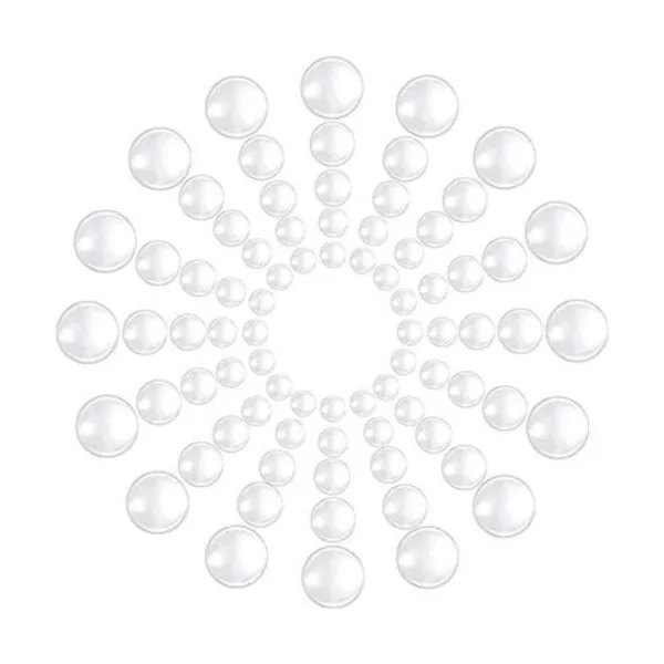 Cabujón de cristal redondo transparente con parte trasera_1