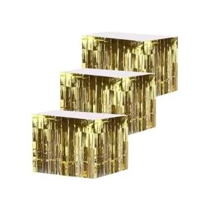 Yopay Paquete de 3 faldas de mesa con flecos de lámina_6