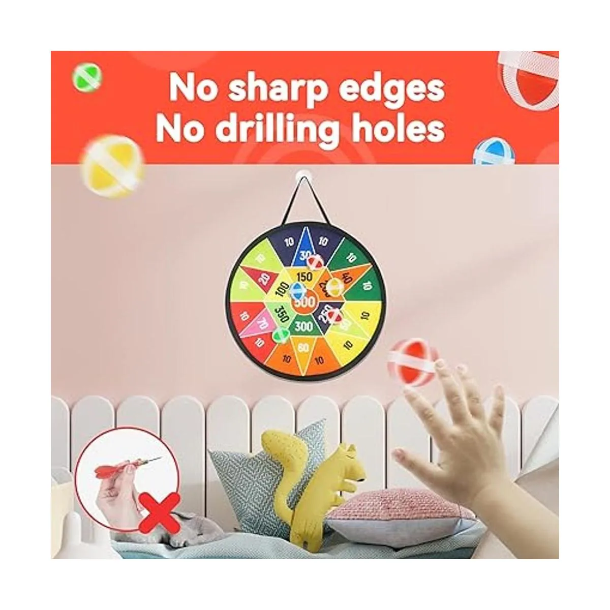 BELLOCHIDDO Tablero de dardos para niños juego de dardos_4