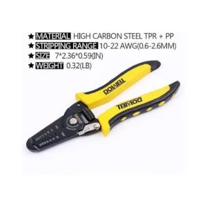 DOWELL Herramienta de pelado de cables de 10 a 22 AWG para_3