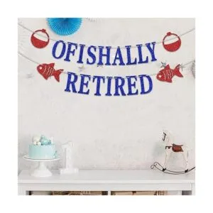 Bandera de Ofishally retirada con decoración de peces_2