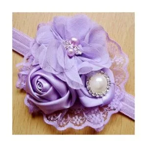 30 apliques de tela de costura de flores de gasa moradas_7