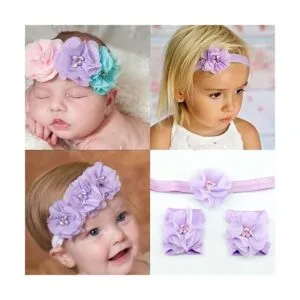 30 apliques de tela de costura de flores de gasa moradas_3