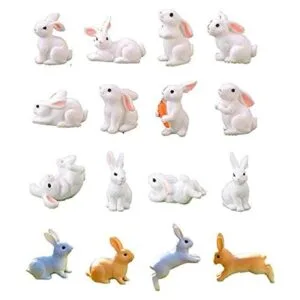 16 figuras de conejo en miniatura para jardín de hadas_1