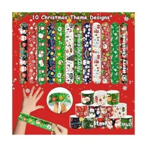 Paquete de 50 pulseras de silicona de Navidad surtidas_3