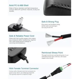 ALITOVE Adaptador de fuente de alimentación de 12 V 2A CC_3