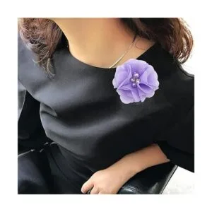 30 apliques de tela de costura de flores de gasa moradas_5