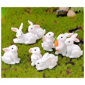 16 figuras de conejo en miniatura para jardín de hadas_4