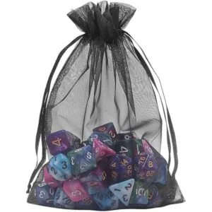 HRX Paquete de bolsas de regalo de organza color negro_5