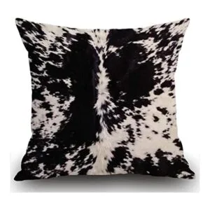 Swono Funda de almohada con estampado de cuero de vaca_1
