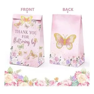 24 bolsas de caramelo de mariposa bolsas de regalo rosa y_6