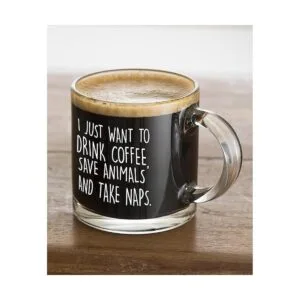 Taza de café divertida con texto en inglés I Just Want to_2