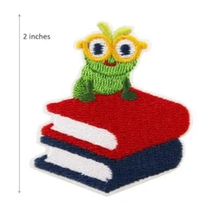 Bookworm Parches bordados para planchar de regreso a la_3