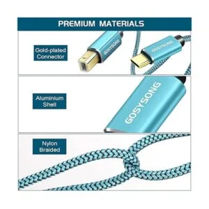 GOSYSONG Cable de impresora USB C de 10 pies cable de_5