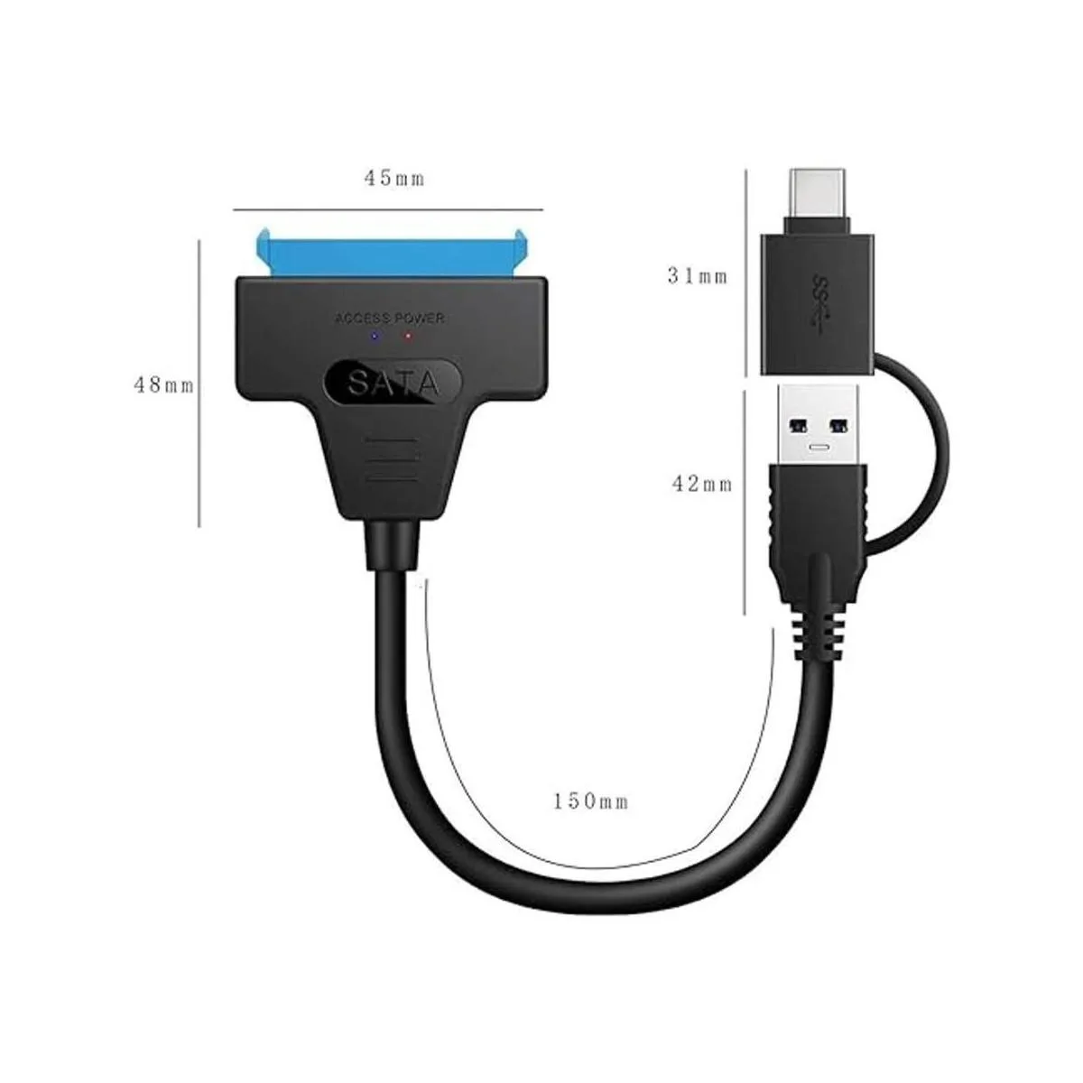 Chenyang SATA de 22 pines de 2.5 pulgadas hembra a USB 3.0_6