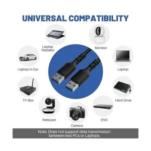 Cable corto USB a USB de 2 pies paquete de 3 cable USB_6