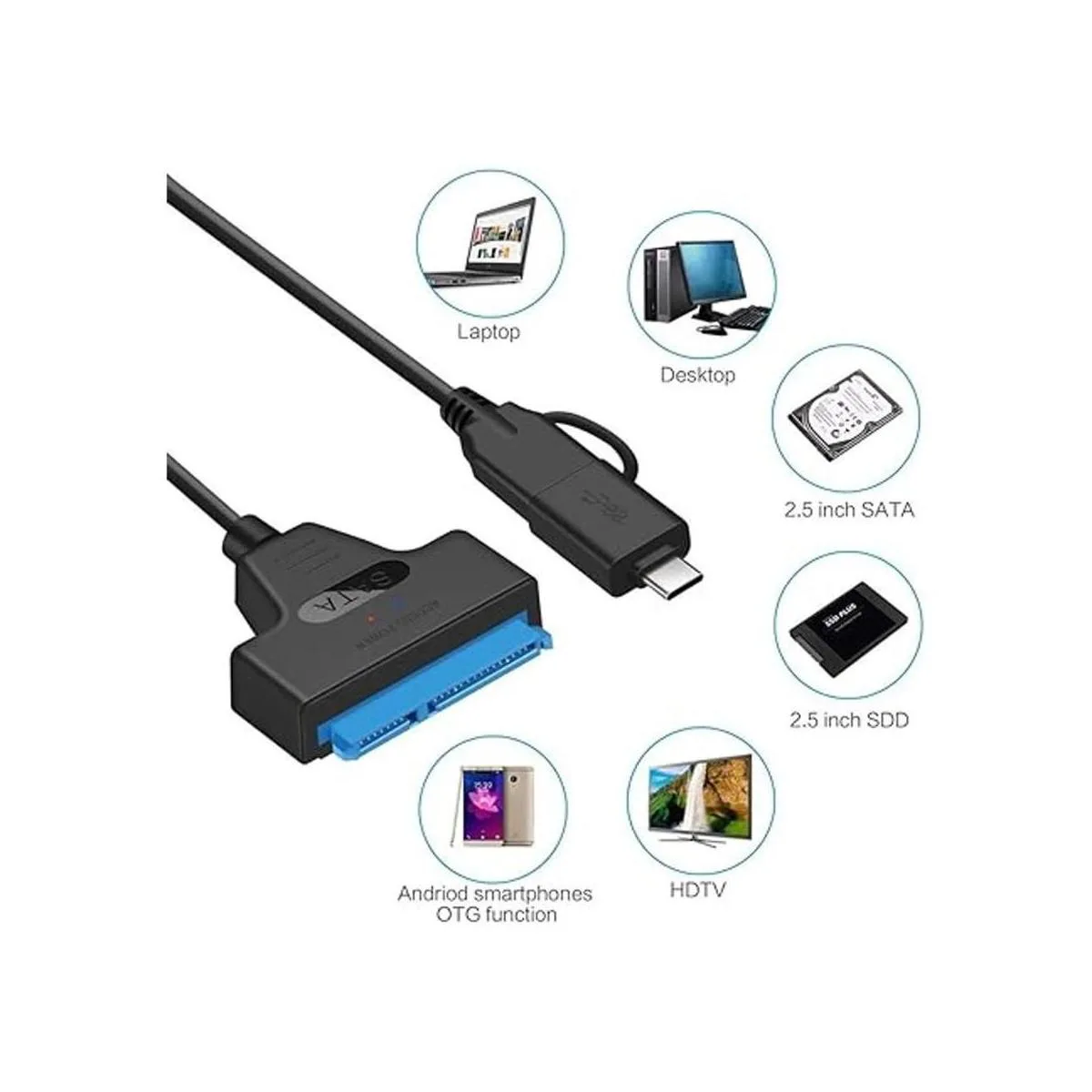 Chenyang SATA de 22 pines de 2.5 pulgadas hembra a USB 3.0_3