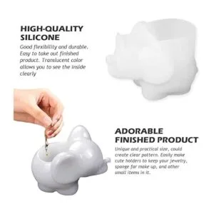 Molde de resina con forma de elefante de silicona y resina_5