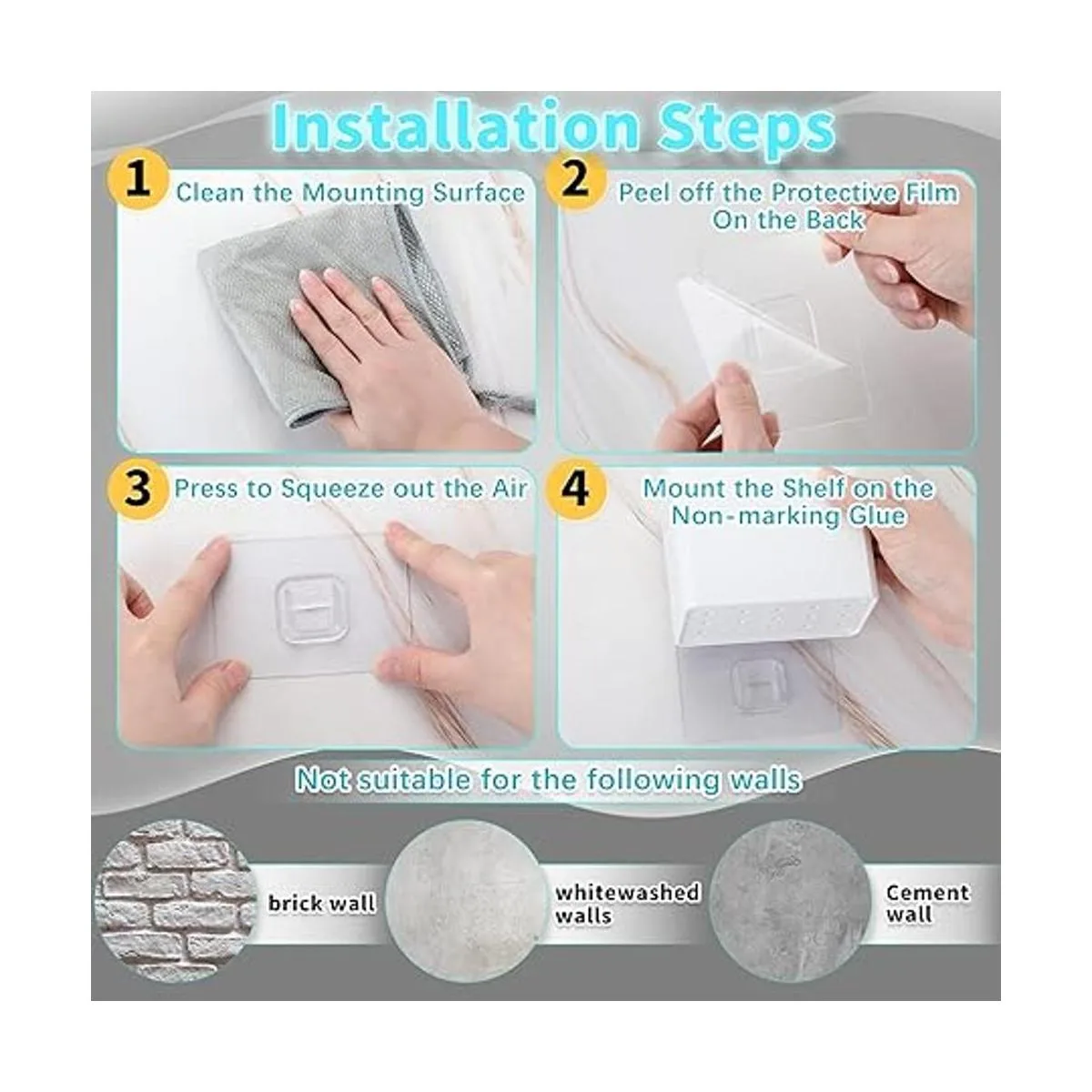 Estantes flotantes para pared organizador adhesivo de_4