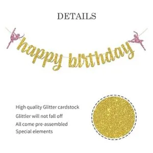 WeBenison Letrero de ballet con texto en inglés Happy_3