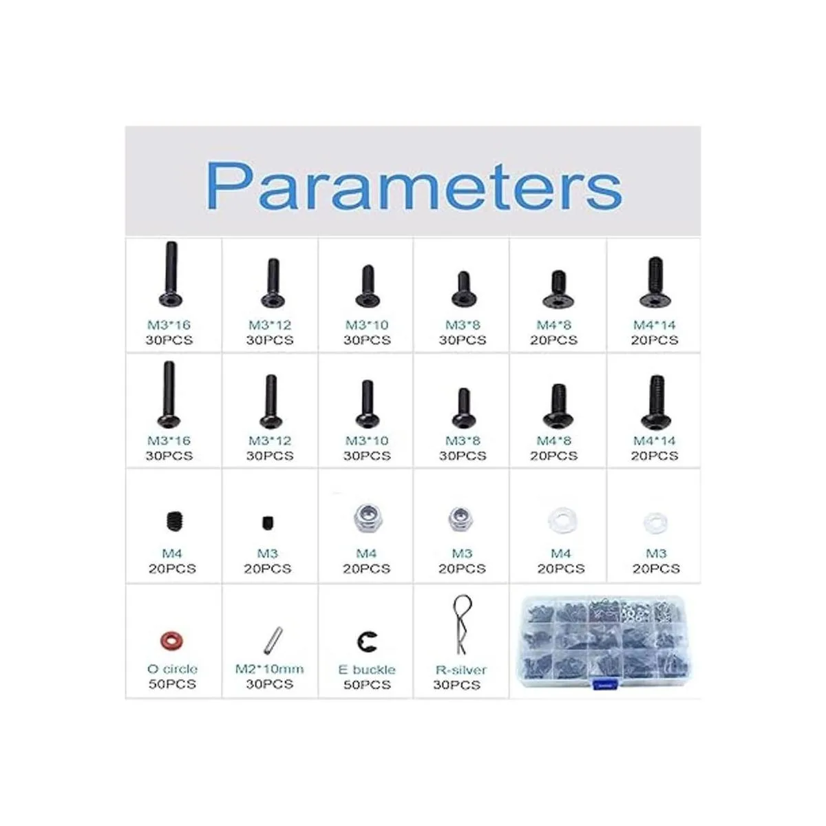 Kit de herramientas de reparación RC de 500 piezas M3M4E_3