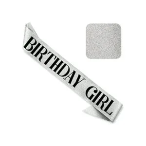 CORRURE Banda de cumpleaños con purpurina negra para_1