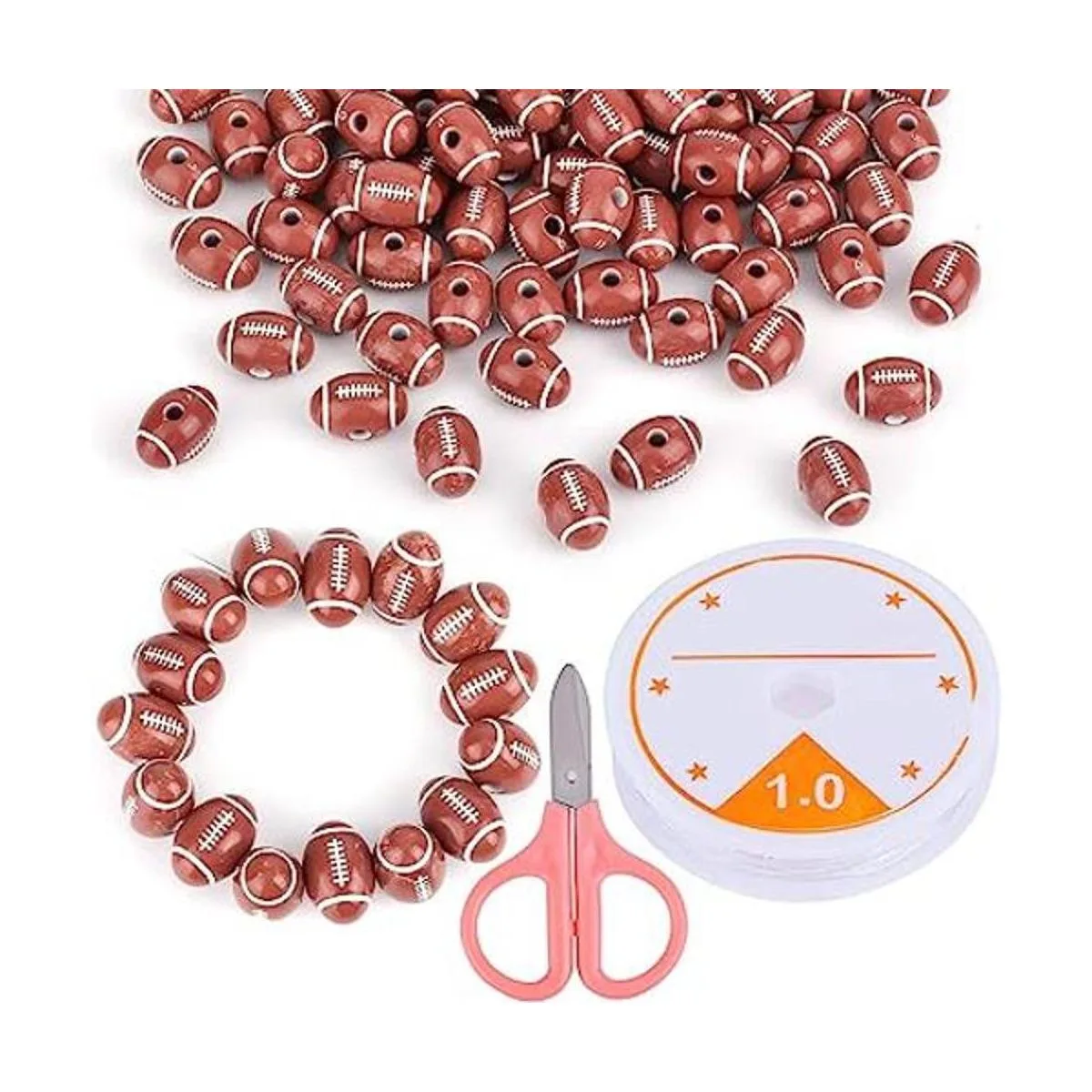 AIEX 100 cuentas de fútbol americano para hacer joyas_1