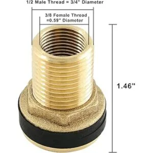 Rierdge 2 piezas de latón para mamparo conector hembra de_6