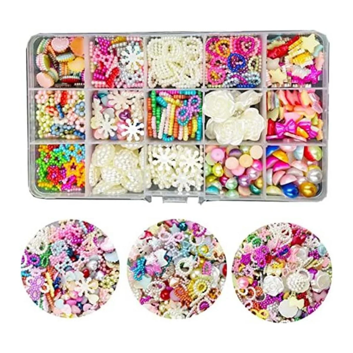 Dijes de arte de uñas con forma de corazón mixto diseño_1