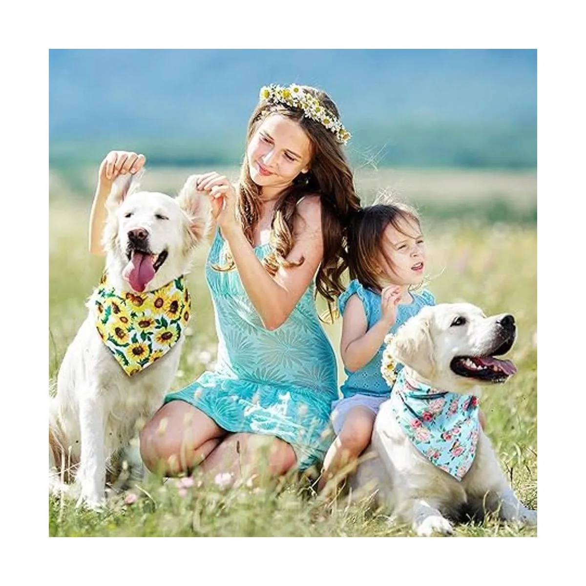 Bandana floral para perro 8 piezas diseño de flores_7