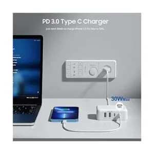 Bloque de cargador rápido USB C de 35 W múltiples_3