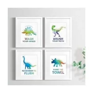 Juego de 4 impresiones artísticas de dinosaurios para_2