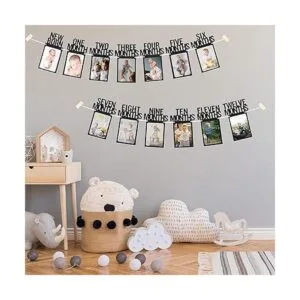 PartyHooman Pancarta fotográfica de primer cumpleaños para_6