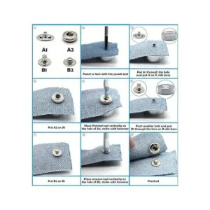 Kit de 12 juegos de cierres a presión de cuero resistente_3