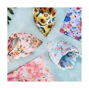 Bandana floral para perro 8 piezas diseño de flores_4