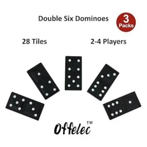 Offelec Paquete de 3 juegos de dominó para adultos juego_2
