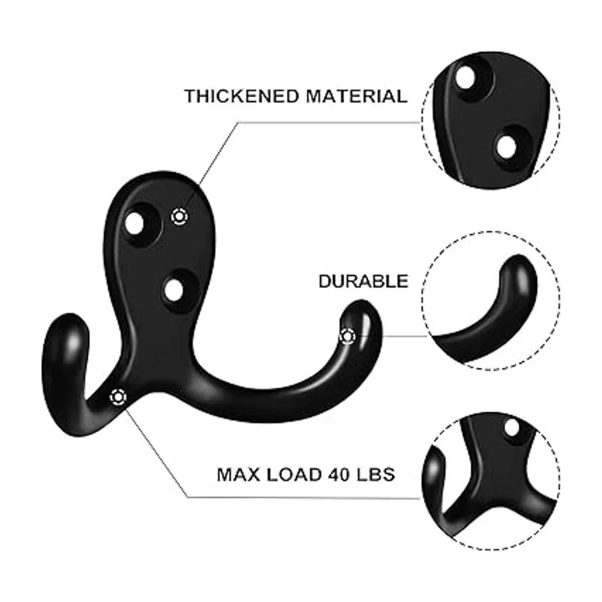 Paquete de 10 ganchos para abrigos ganchos de pared_3