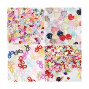 Dijes de arte de uñas con forma de corazón mixto diseño_4