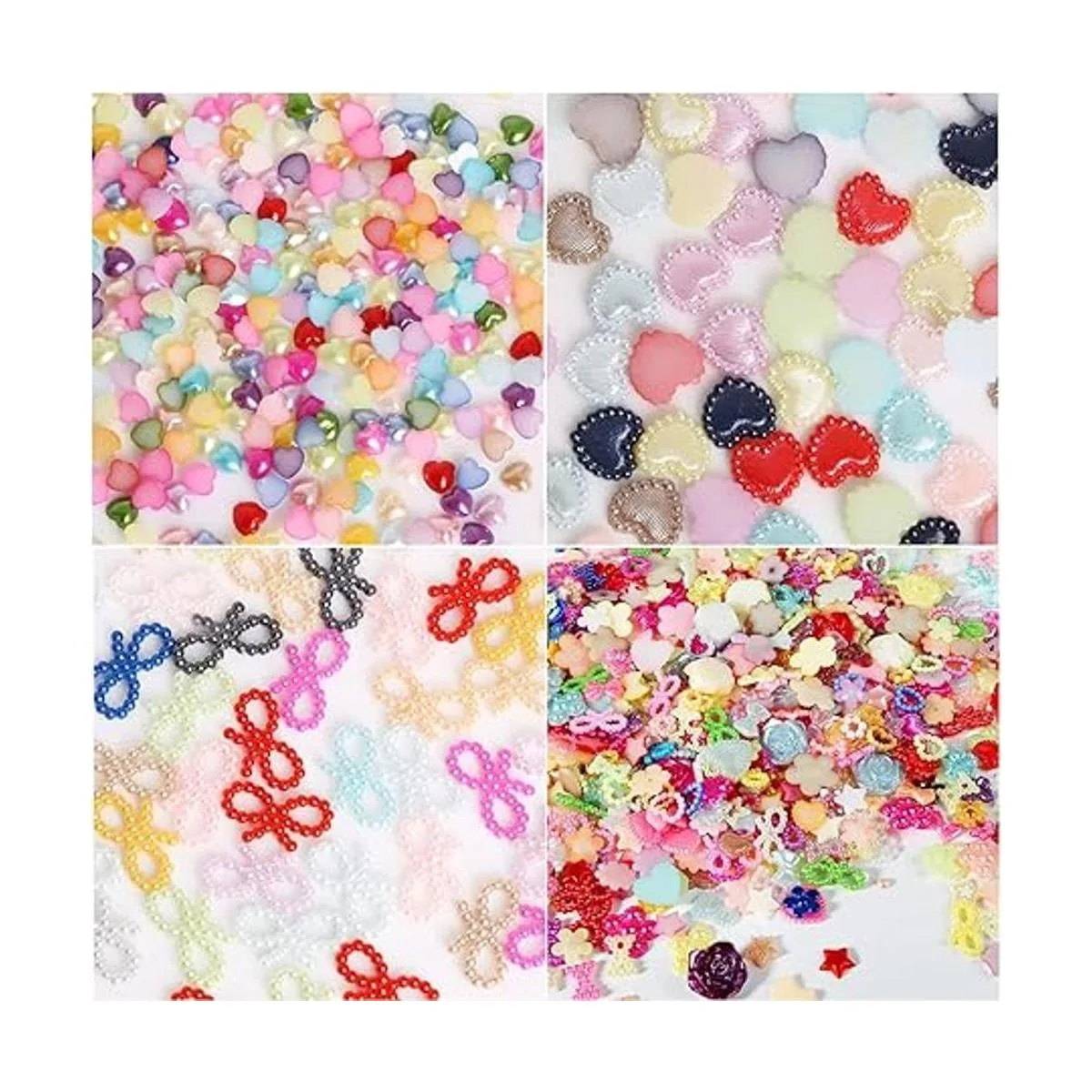 Dijes de arte de uñas con forma de corazón mixto diseño_4