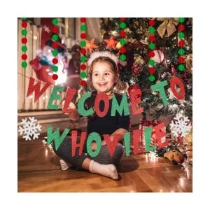 Cartel de bienvenida a Whoville decoraciones de Navidad y_3