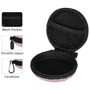 SAVORI Estuche para auriculares pequeños con diamantes de_4