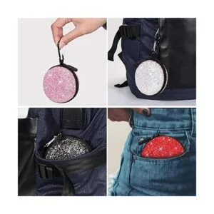 SAVORI Estuche para auriculares pequeños con diamantes de_6