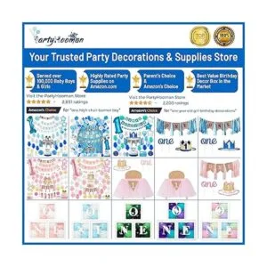 PartyHooman Pancarta fotográfica de primer cumpleaños para_7