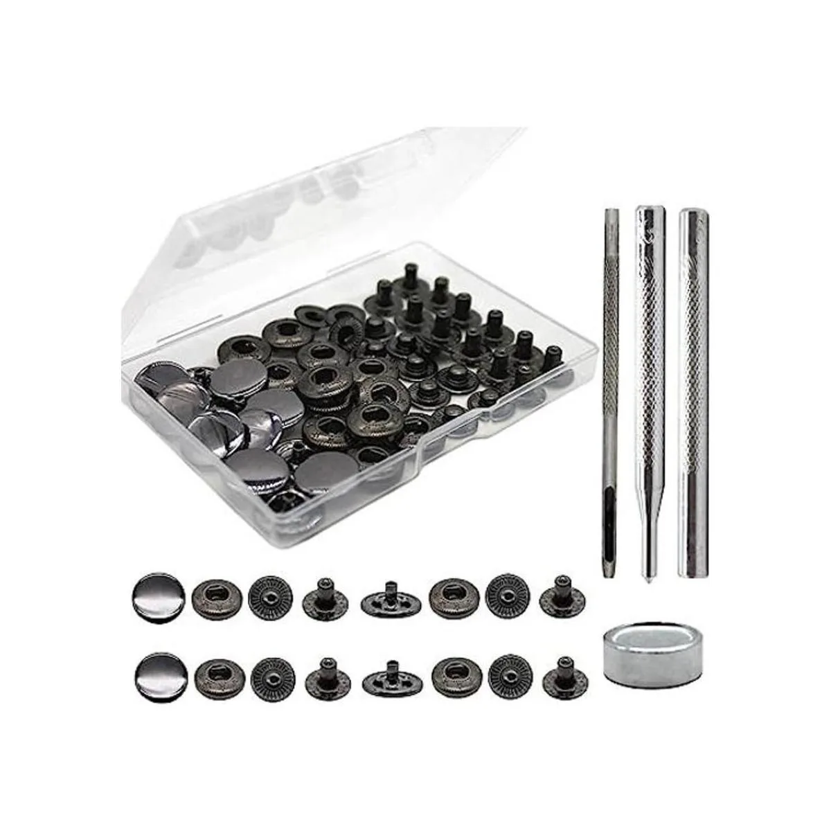 Kit de 12 juegos de cierres a presión de cuero resistente_1