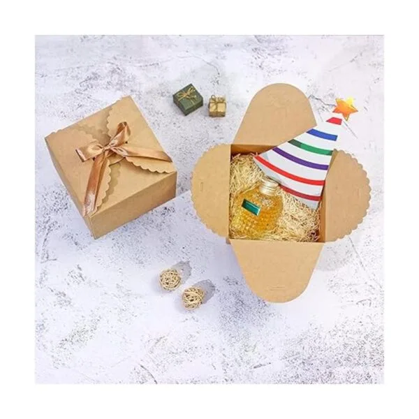 Caja de regalo marrón para regalos paquete de 10 cajas de_4