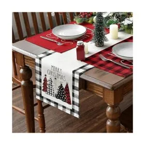 Artoid Mode Waterclor Buffalo Camino de mesa de Navidad_3